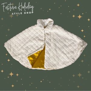 Festive White Faux Fur Holiday Cape Genuine OshKosh Girls Fashionable Christmas